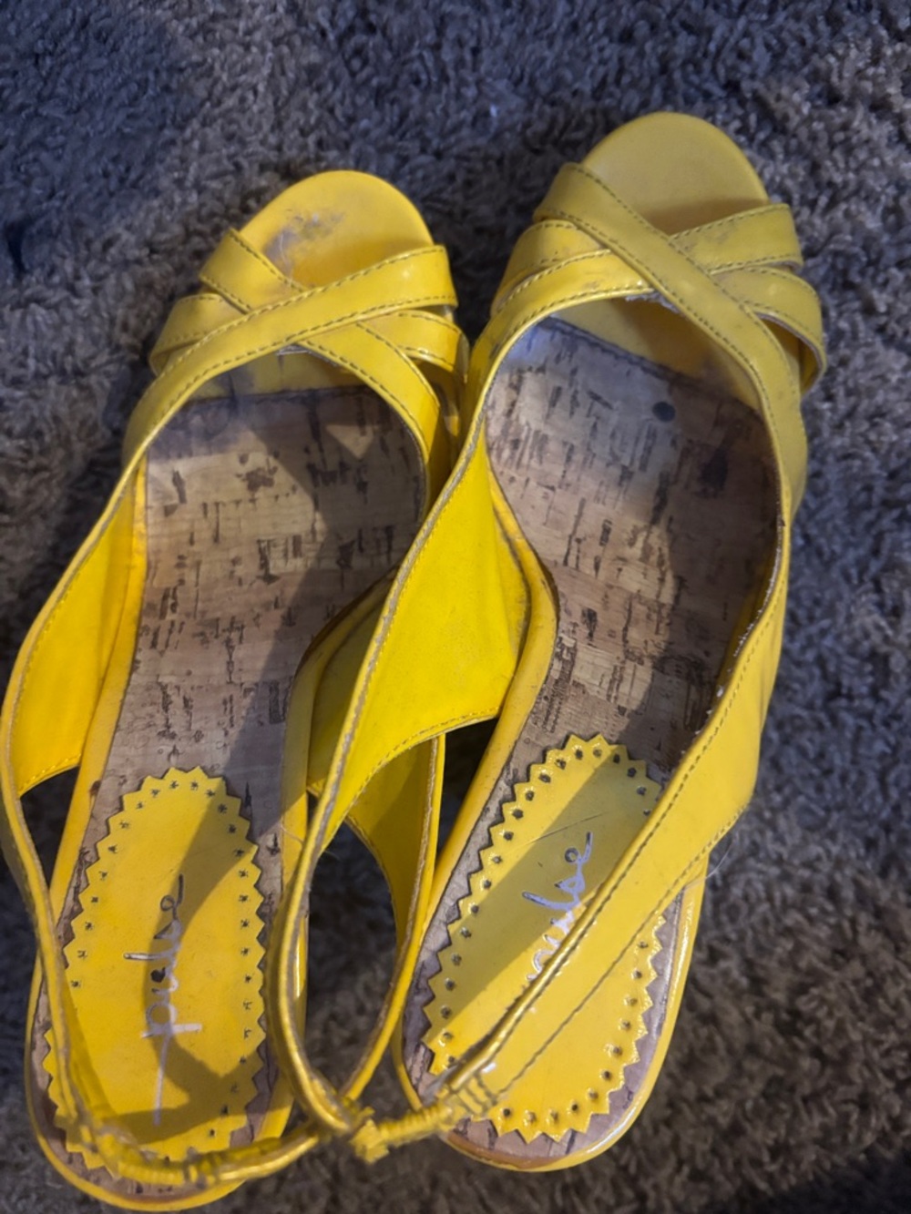 Pulse Yellow Crisscross Slingback Sandals